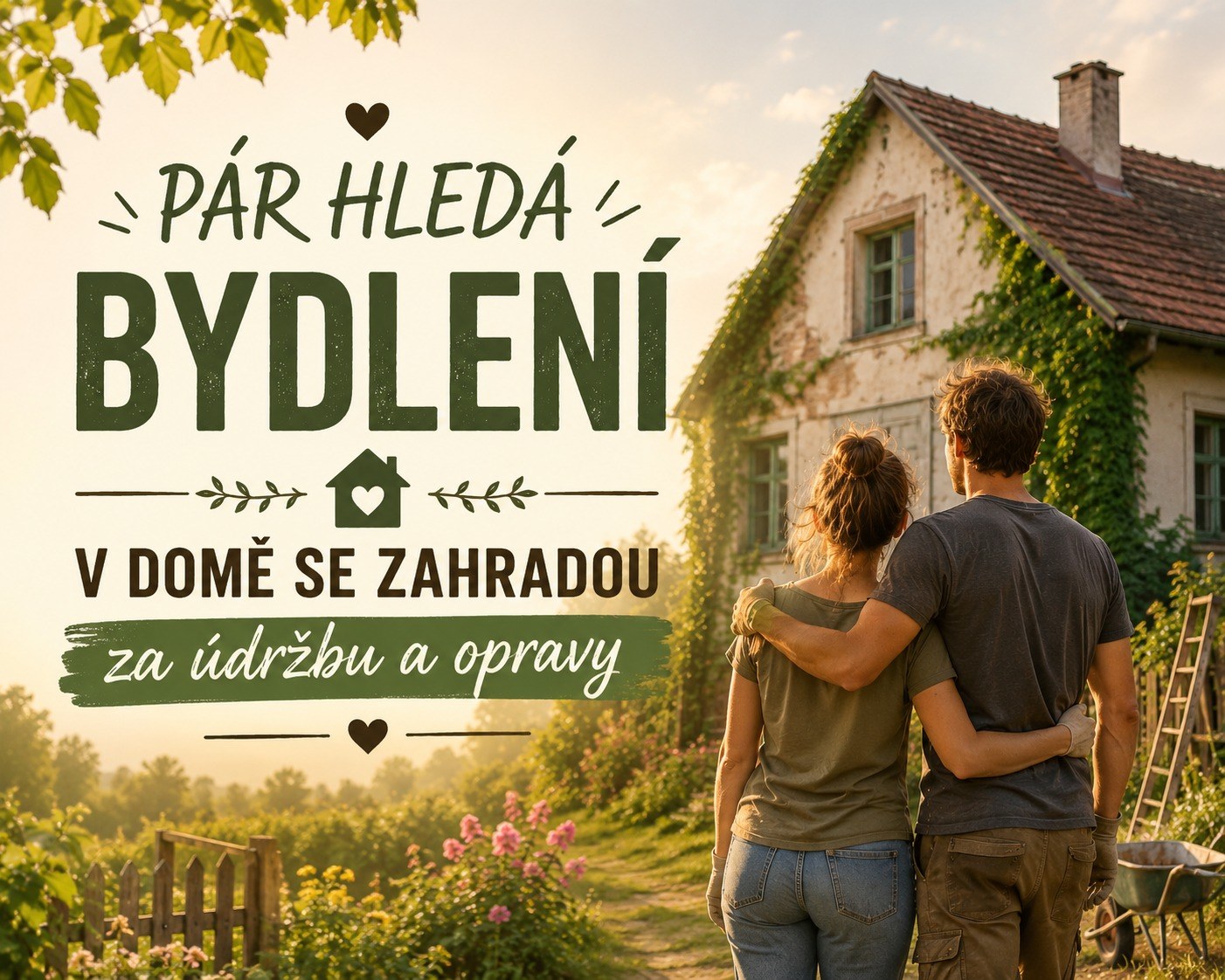 Pár hledá bydlení za údržbu a rekonstrukce.